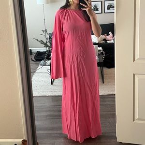 HOT PINK CAPE SUMMER DRESS